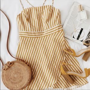 NWT Lulu’s Yellow Striped Dress